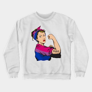 Strong woman BIsexual Pride LGBT Mom Crewneck Sweatshirt